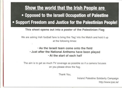 Show the World that the Irish People Are Opposed to Israeli Occupation of Palestine