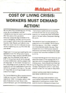 Cost of Living Crisis: Workers Must Demand Action!