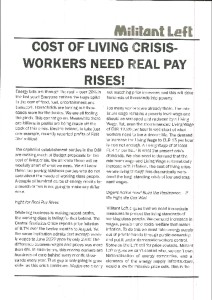 Cost of Living Crisis — Workers Need Real Pay Rises!