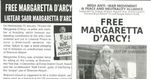 Free Margaretta D'Arcy, US Military Out of Shannon Rally