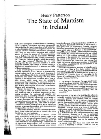 The State of Marxism in Ireland