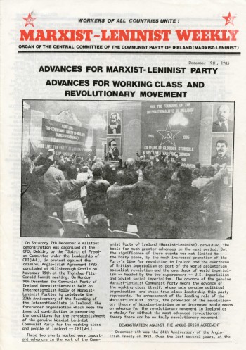 Marxist-Leninist Weekly, 19th December 1985