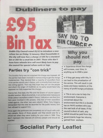 Dubliners to Pay £95 Bin Tax