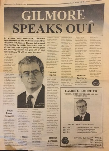 Gilmore Speaks Out [Extract from South Dublin Life & Leisure, 27th December 2000]