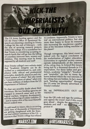 Kick The Imperialists Out Of Trinity!