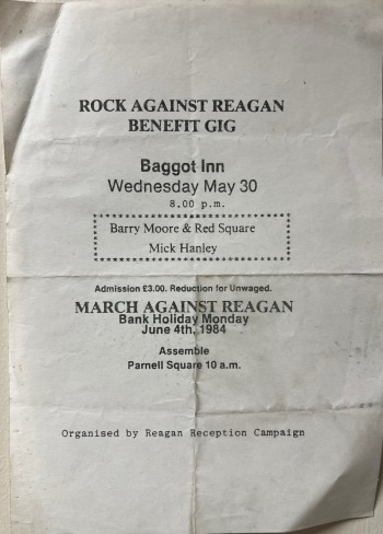 Rock Against Reagan Benefit Gig
