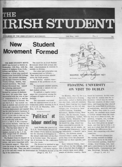 The Irish Student, No. 1