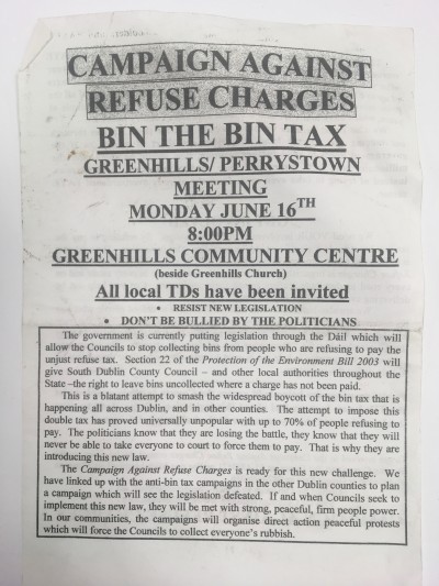 Bin the Bin Tax: Greenhills/Perrystown Meeting