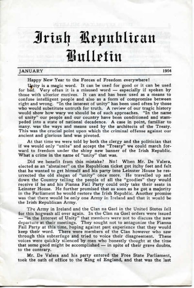 Irish Republican Bulletin, January 1964