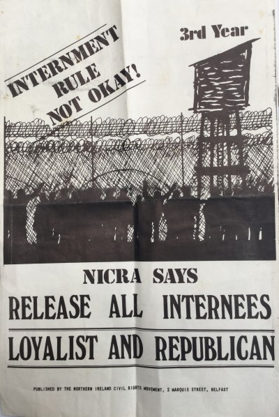 NICRA Says Release All Internees Loyalist and Republican