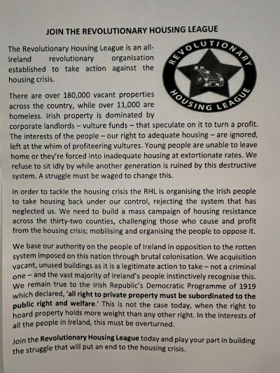 Join the Revolutionary Housing League
