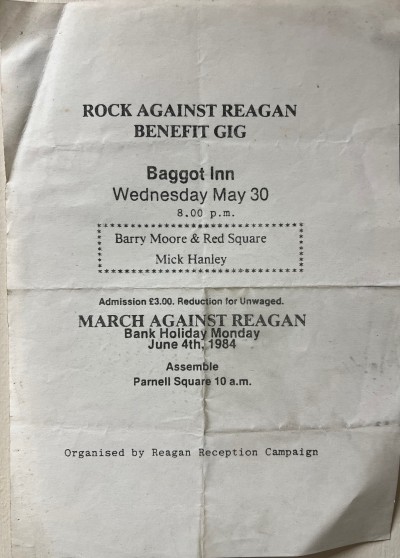 Rock Against Reagan Benefit Gig