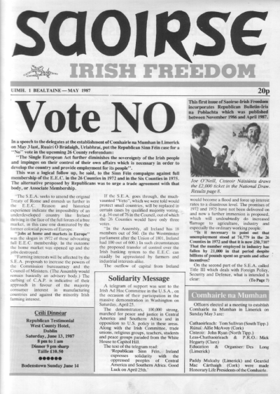 Saoirse/Irish Freedom: Uimh. 1