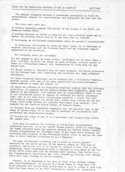 Tasks for the Republican Movement in the 26 Counties