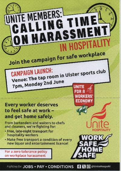 Unite Members: Calling Time On Harassment