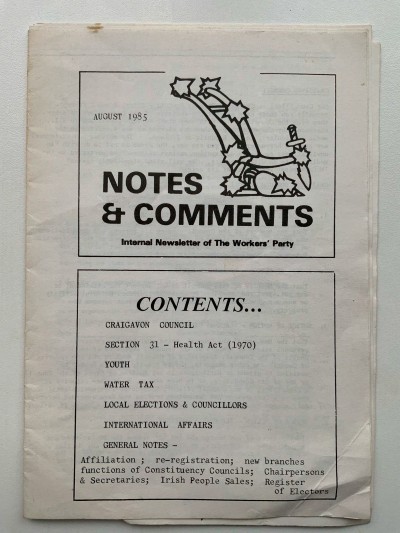 Notes & Comments, August 1985