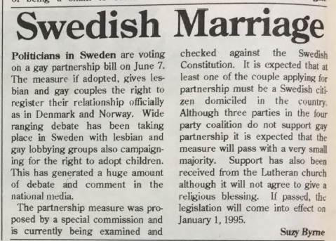 GCN Article: Swedish Marriage