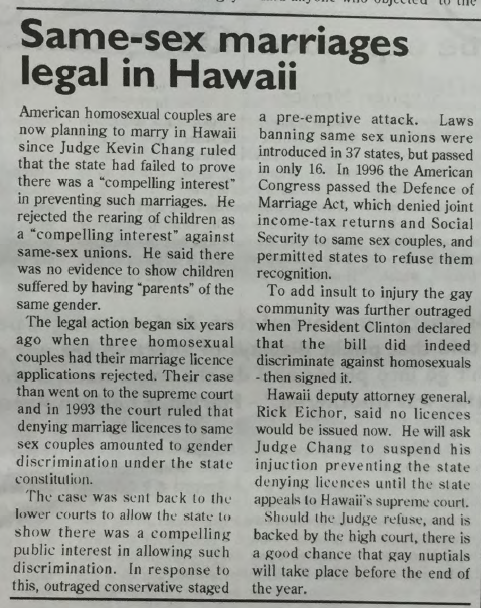 GCN Article: Same Sex Marriages Legal in Hawaii