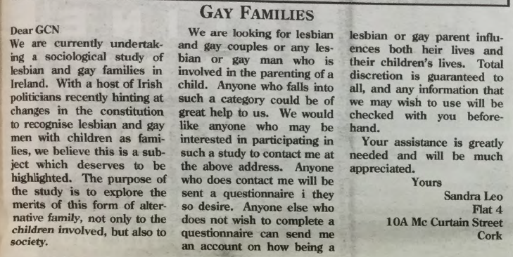 GCN Letter: Gay Families