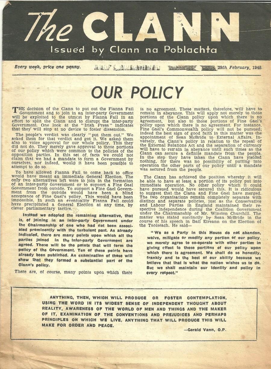 The Clann, 29th February 1948