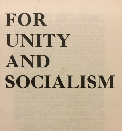 For Unity and Socialism