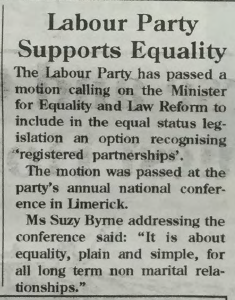 "Labour Party Supports Equality", from Gay Community News, No. 73. May 1995.