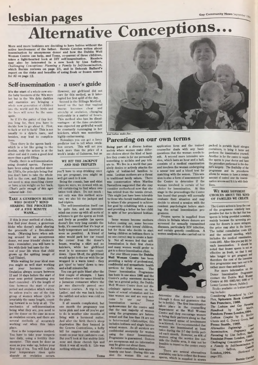 "Alternative Conceptions...", from Gay Community News, No. 66, September 1994.