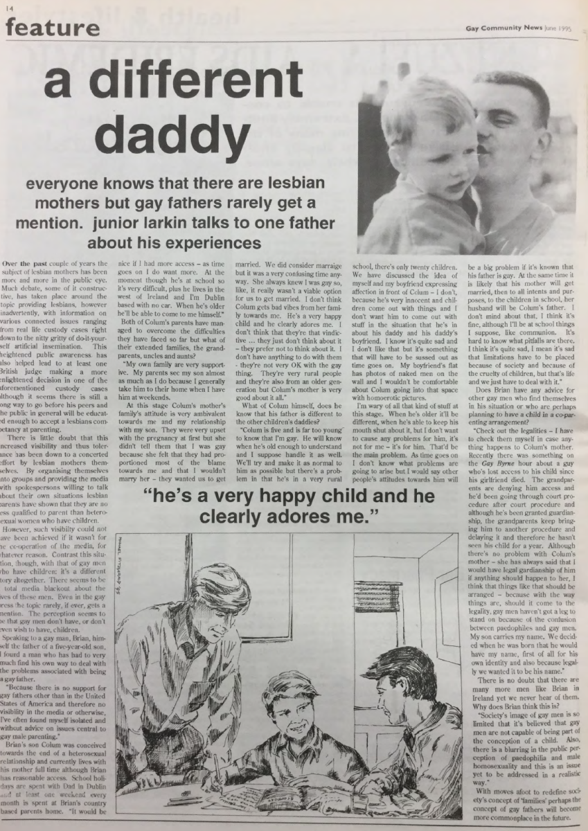 "A Different Daddy", from Gay Community News, No. 74. June 1995.