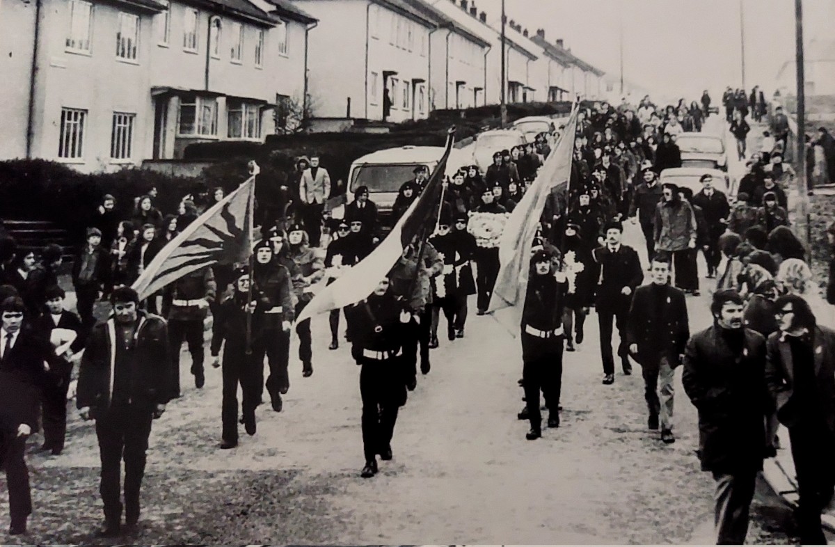 An IRA Colour Party in Derry, Easter 1972. (Image reproduced with kind permission of Vincent Doherty).