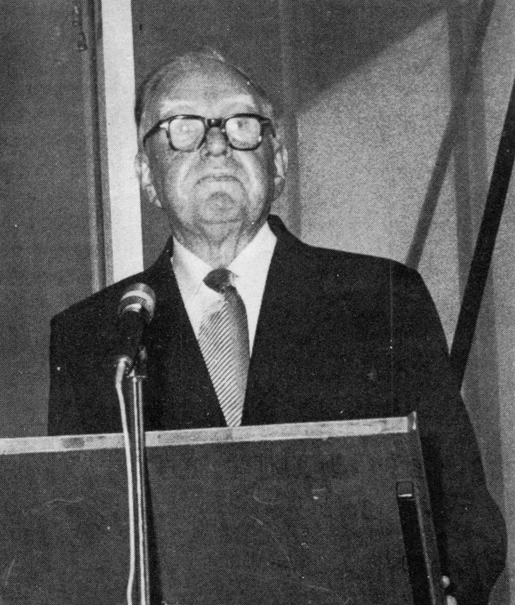 John Swift at the ILHS inaugural general meeting, Newman House, 27th October 1973 (Courtesy of John P. Swift).