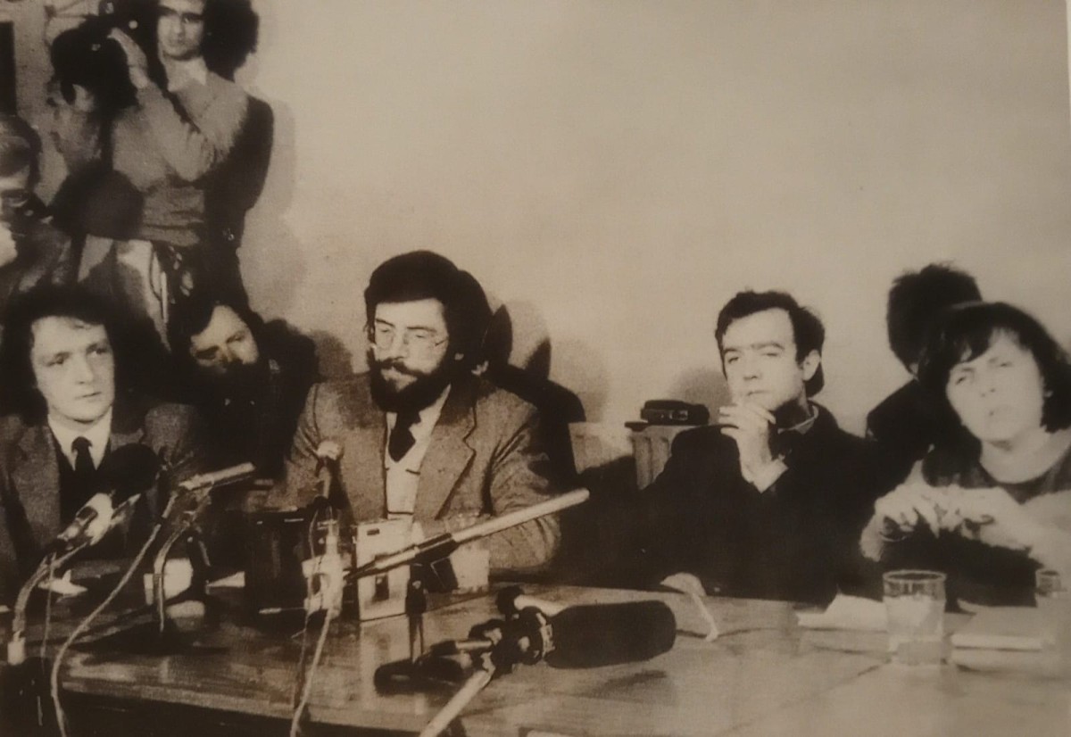 A Press Conference in Belfast the day after Bobby Sands funeral. (Image reproduced with kind permission of Vincent Doherty).